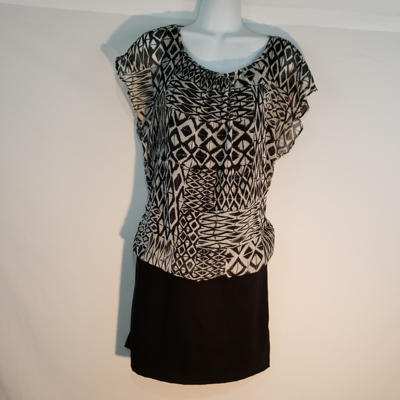 AGB Byer California Dress Career Black Sheer Top‎ W - Picture 3 of 7